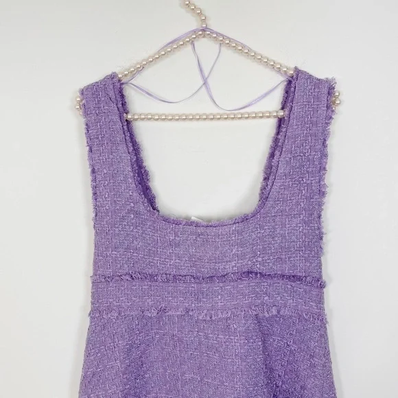 New Zara Tweed Rhinestone Button Dress - Picture 8 of 10